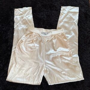 Vintage 80’s Cottagecore Royal Silk 100% Silk Cream Trousers